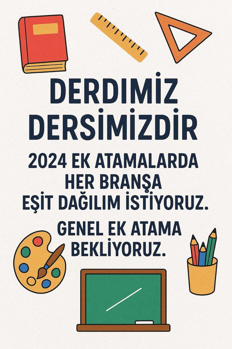 Eğitimde adalet için öğretmen ataması şart! 2024 KPSS puanlarımızla hazırız, ama 15 bin kadro yetersiz. Geleceğimiz için ek atama istiyoruz. <a href="/_cevdetyilmaz/">Cevdet Yılmaz</a> 
 <a href="/hasandogan/">Hasan Doğan</a> 
 <a href="/fahrettinaltun/">Fahrettin Altun</a> 
 <a href="/cbsbb/">T.C. Cumhurbaşkanlığı Strateji ve Bütçe Başkanlığı</a> 
 <a href="/tcbestepe/">T.C. Cumhurbaşkanlığı</a> 
 <a href="/memetsimsek/">Mehmet Simsek</a> 
 <a href="/Yusuf__Tekin/">Yusuf Tekin</a> 
 <a href="/tcmeb/">Millî Eğitim Bakanlığı</a> 
 <a href="/Akparti/">AK Parti</a> 
 #EkAtama2024KPSS
