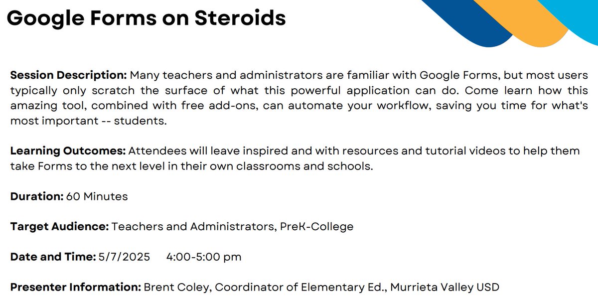 This Wed. (5/7) at 4pm PST I'll be hosting a FREE webinar as part of #IACUE's virtual professional development series. In "Google Forms on Steroids," I'll share practical ways free add-ons can take your Google Forms game to the next level. Register here: us06web.zoom.us/meeting/regist…