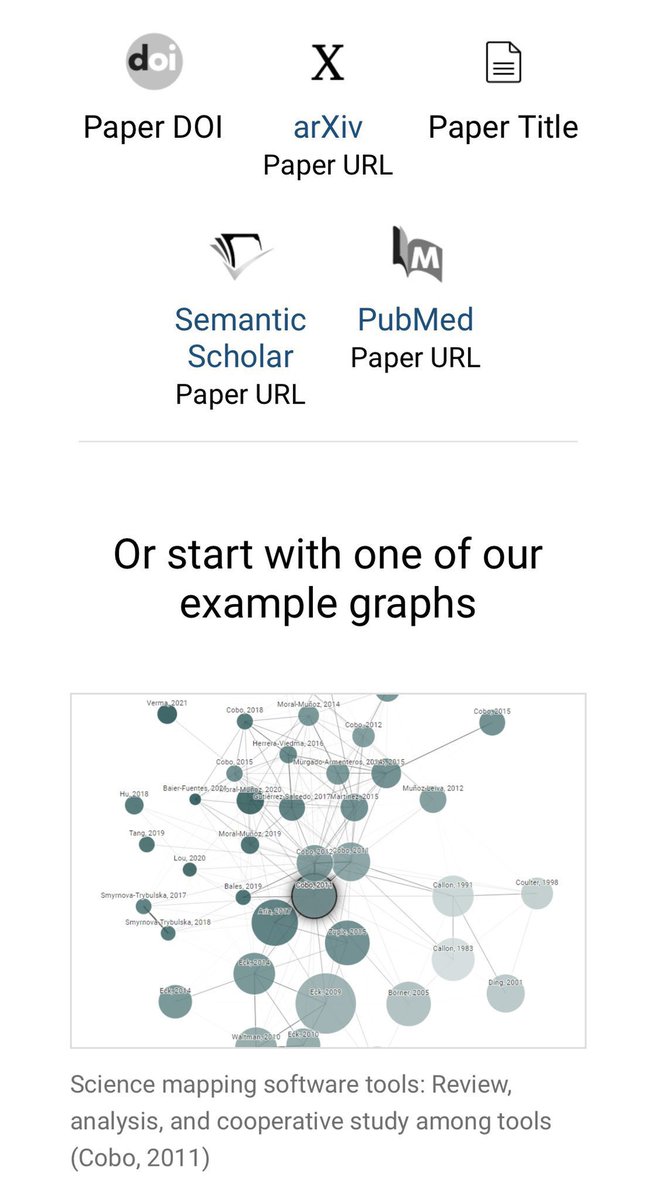¿Interesado en un tema científico? 

Este programa te permite construir tu marco teórico o buscar artículos relacionados. Realiza un análisis de redes y encuentra los papers más importantes en tu área de interés.

connectedpapers.com