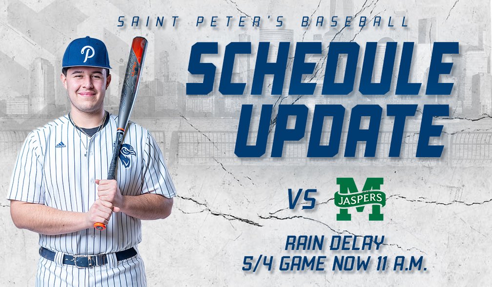 The finish to today’s game has been postponed to tomorrow at 10:30 a.m. due to weather. 

The Peacocks will continue action Sunday at FDU in Teaneck, NJ followed by the third game of the series.

#StrutUp 🦚