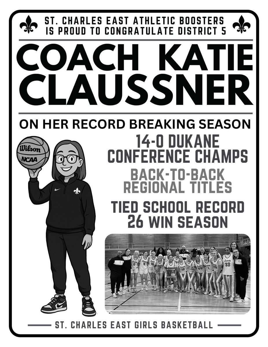 Katie Claussner (@katieclaussner) on Twitter photo Thank you to <a href="/STCEBoosters/">STCE Athletic Booster</a> and <a href="/STCEathletics/">STCE Athletics</a> for the wonderful page printed in the IBCA Coach of The Year program!
Proud to be a Saint! ⚜️🏀 Thank you to <a href="/STCEBoosters/">STCE Athletic Booster</a> and <a href="/STCEathletics/">STCE Athletics</a> for the wonderful page printed in the IBCA Coach of The Year program!
Proud to be a Saint! ⚜️🏀