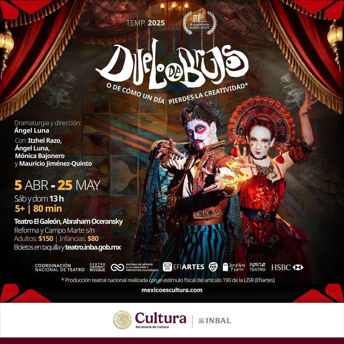 Jorge Rodriguez (@george_ro14) on Twitter photo <a href="/cabaretmexico/">Cabaretmexico</a> <a href="/LaTeatreria/">La Teatrería</a> <a href="/RobertoBeck90/">Roberto Beck</a> <a href="/Oficialmentiras/">Oficial_Mentiras</a> <a href="/Helenico/">Centro Cultural Helénico</a> <a href="/teatroinbal/">Coordinación Nacional de Teatro</a> <a href="/IncidenteTeatro/">Incidente Teatro</a> <a href="/LaCapillaTeatro/">Teatro La Capilla</a> <a href="/idiotasteatro/">IdiotasTeatro</a> <a href="/teatrounam/">Teatro UNAM</a> <a href="/teatro_milan/">Teatro Milán</a> <a href="/casadelapaz_UAM/">TeatroCasadelaPaz</a> <a href="/paulazelayac/">Paula Zelaya Cervantes</a> <a href="/CrisMagaloni/">Cristian Magaloni</a> <a href="/Endebles/">Cía. Los Endebles</a> <a href="/clementevegap/">Clemente Vega</a> <a href="/ForoShakespeare/">Foro Shakespeare</a> <a href="/ReginaBlandon/">Regina Blandón</a> <a href="/diegoDlRio/">Diego del Río</a> <a href="/25produccion/">25producción</a> <a href="/teatrolunapapel/">Teatro Luna de Papel</a> <a href="/OnceOnceProd/">Once Once</a> <a href="/TeatrosCdMexico/">Teatros Ciudad de México</a> <a href="/ElOjerosoChacon/">El Ojeroso Chacón</a> <a href="/CHAVOLINO/">salvadornunezproyectos</a> <a href="/ForoLucerna/">Foro Lucerna</a> <a href="/cenartmx/">Centro Nacional de las Artes</a> <a href="/Davidalmaga/">David Almaga</a> <a href="/PorPiedadTeatro/">Por Piedad Teatro</a> <a href="/JorgeVinas/">Yoryi Vineyards</a> 05.03
Hoy vimos ‘Duelo de Brujos’ de Ángel Luna en el Teatro El Galeón.
Una obra mágica y musical para dejar de temerle al fracaso y poder crear. Un auténtico espectáculo con un elenco lleno de triple threats. Divertida, visualmente encantadora, conmovedora y necesaria.
5/5 ✨ <a href="/cabaretmexico/">Cabaretmexico</a> <a href="/LaTeatreria/">La Teatrería</a> <a href="/RobertoBeck90/">Roberto Beck</a> <a href="/Oficialmentiras/">Oficial_Mentiras</a> <a href="/Helenico/">Centro Cultural Helénico</a> <a href="/teatroinbal/">Coordinación Nacional de Teatro</a> <a href="/IncidenteTeatro/">Incidente Teatro</a> <a href="/LaCapillaTeatro/">Teatro La Capilla</a> <a href="/idiotasteatro/">IdiotasTeatro</a> <a href="/teatrounam/">Teatro UNAM</a> <a href="/teatro_milan/">Teatro Milán</a> <a href="/casadelapaz_UAM/">TeatroCasadelaPaz</a> <a href="/paulazelayac/">Paula Zelaya Cervantes</a> <a href="/CrisMagaloni/">Cristian Magaloni</a> <a href="/Endebles/">Cía. Los Endebles</a> <a href="/clementevegap/">Clemente Vega</a> <a href="/ForoShakespeare/">Foro Shakespeare</a> <a href="/ReginaBlandon/">Regina Blandón</a> <a href="/diegoDlRio/">Diego del Río</a> <a href="/25produccion/">25producción</a> <a href="/teatrolunapapel/">Teatro Luna de Papel</a> <a href="/OnceOnceProd/">Once Once</a> <a href="/TeatrosCdMexico/">Teatros Ciudad de México</a> <a href="/ElOjerosoChacon/">El Ojeroso Chacón</a> <a href="/CHAVOLINO/">salvadornunezproyectos</a> <a href="/ForoLucerna/">Foro Lucerna</a> <a href="/cenartmx/">Centro Nacional de las Artes</a> <a href="/Davidalmaga/">David Almaga</a> <a href="/PorPiedadTeatro/">Por Piedad Teatro</a> <a href="/JorgeVinas/">Yoryi Vineyards</a> 05.03
Hoy vimos ‘Duelo de Brujos’ de Ángel Luna en el Teatro El Galeón.
Una obra mágica y musical para dejar de temerle al fracaso y poder crear. Un auténtico espectáculo con un elenco lleno de triple threats. Divertida, visualmente encantadora, conmovedora y necesaria.
5/5 ✨