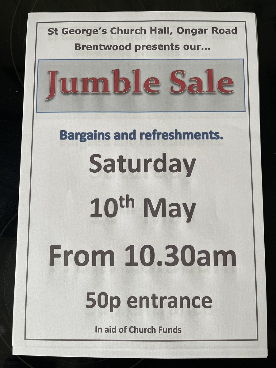 stgeorges_bwd's tweet image. Don’t forget it’s our jumble sale next Saturday! Doors open at 10.30am. Lots of bargains to be had. We look forward to seeing you there 👖👗📘🏺