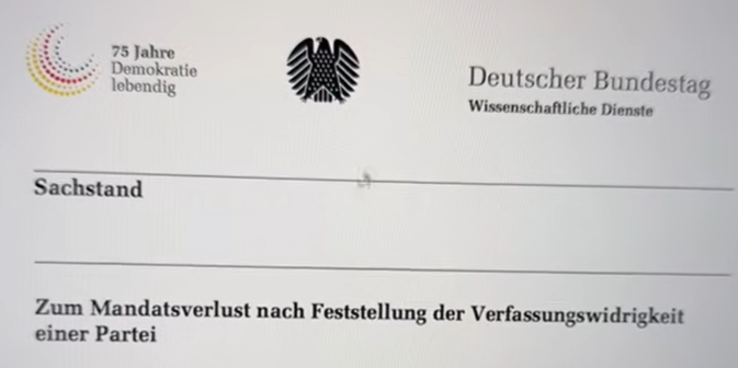 Oha, darum geht es also wirklich: §46 Abs. 1 Nr. 5 Abs. 4 BWahlG. Sie wollen die AfD aus dem bunten Tag kicken! Mit der Feststellung der Verfassungswidrigkeit durch den VS verlieren die Abgeordneten ihre Mandate! Ja, brat mir einer 'nen Storch! Drecks*cke, verdammte!