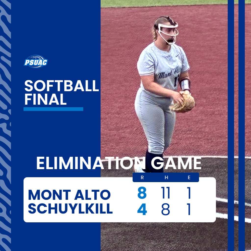 PSUAC (@psuac) on Twitter photo The PSUAC Softball Championship match-up is set! <a href="/PSUMAathletics/">Penn State Mont Alto Athletics</a> eliminates <a href="/PSUSLAthletics/">PSUSL Athletics</a> to advance to Sunday's championship game against <a href="/psdubathletics/">psuduboisathletics</a> in a rematch of today's winner's bracket final! Mont Alto's 8-4 keeps their championship hopes alive. The PSUAC Softball Championship match-up is set! <a href="/PSUMAathletics/">Penn State Mont Alto Athletics</a> eliminates <a href="/PSUSLAthletics/">PSUSL Athletics</a> to advance to Sunday's championship game against <a href="/psdubathletics/">psuduboisathletics</a> in a rematch of today's winner's bracket final! Mont Alto's 8-4 keeps their championship hopes alive.