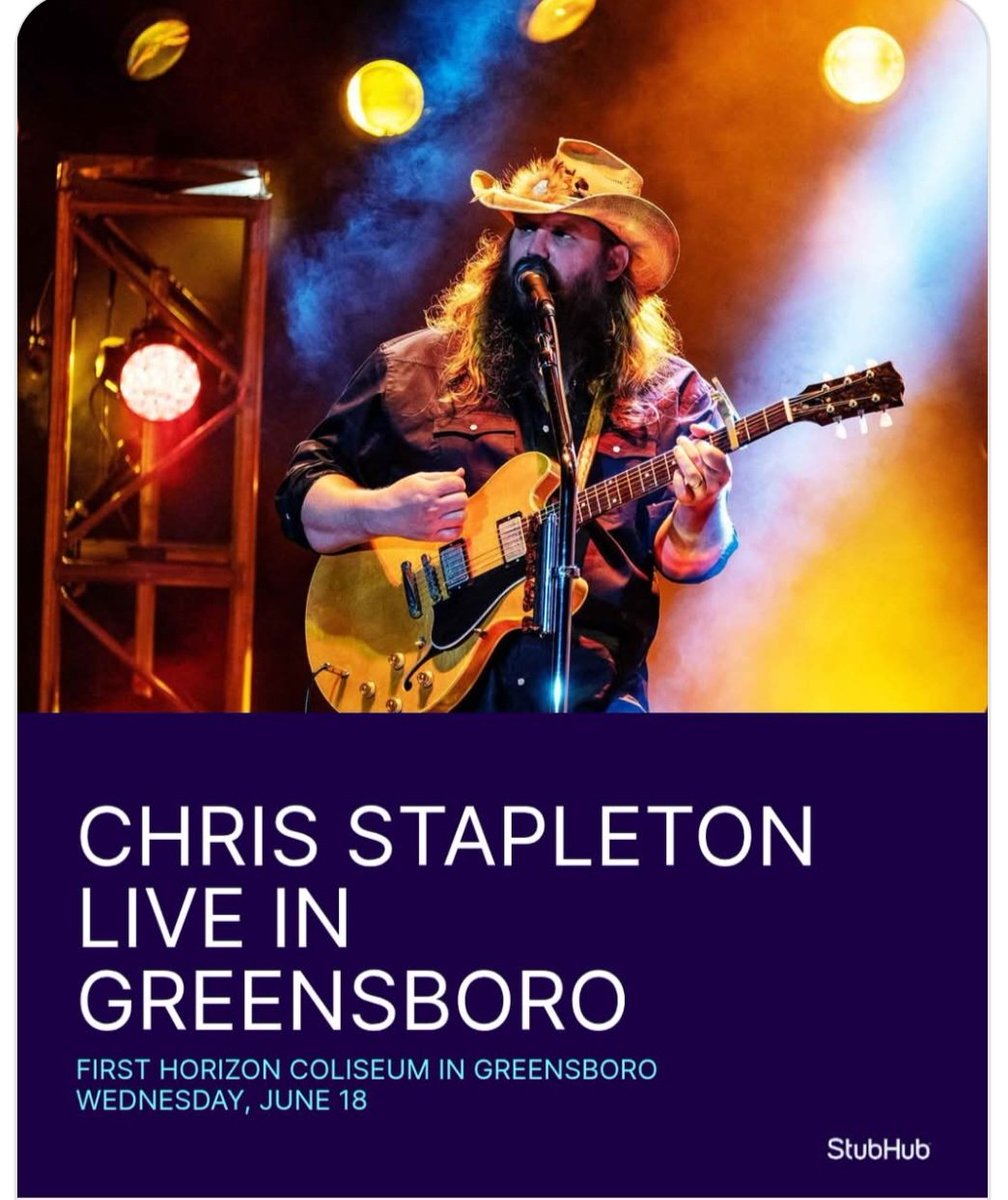 NC_ProudDad's tweet photo. I have 4 pit passes to Chris Stapleton on June 18th Greensboro NC  if anyone is interested.  We have a scheduling conflict and are not able to go. DM me if you're interested. https://t.co/j0F2j8FamZ