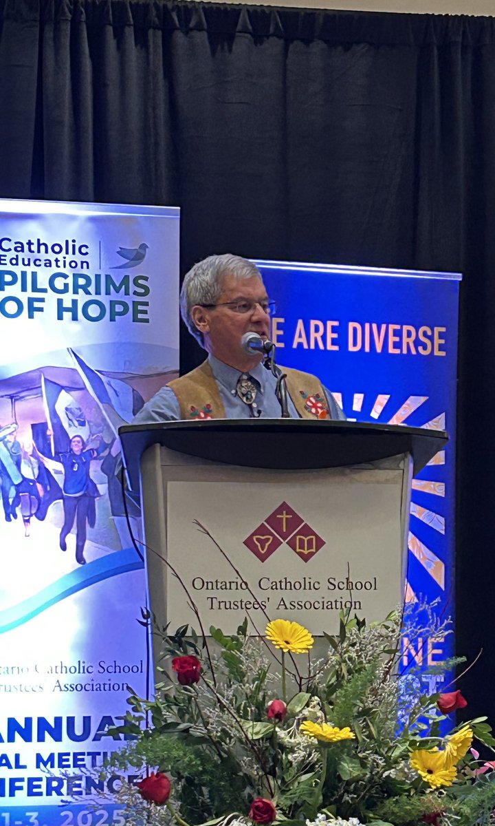 Final day of the 95th AGM and Conference - prayerful “Pilgrims of Hope” liturgy by York Catholic DSB; Graydon Nicholas’ outstanding “Indigenous Perpective on the Papal 2022” and an exceptional closing by <a href="/timhudak/">Tim Hudak</a> on Catholic education and leadership. #OCSTAHope2025 #onted