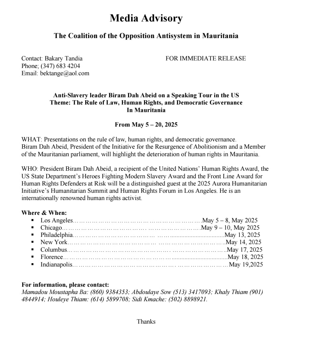 For Immediate Release