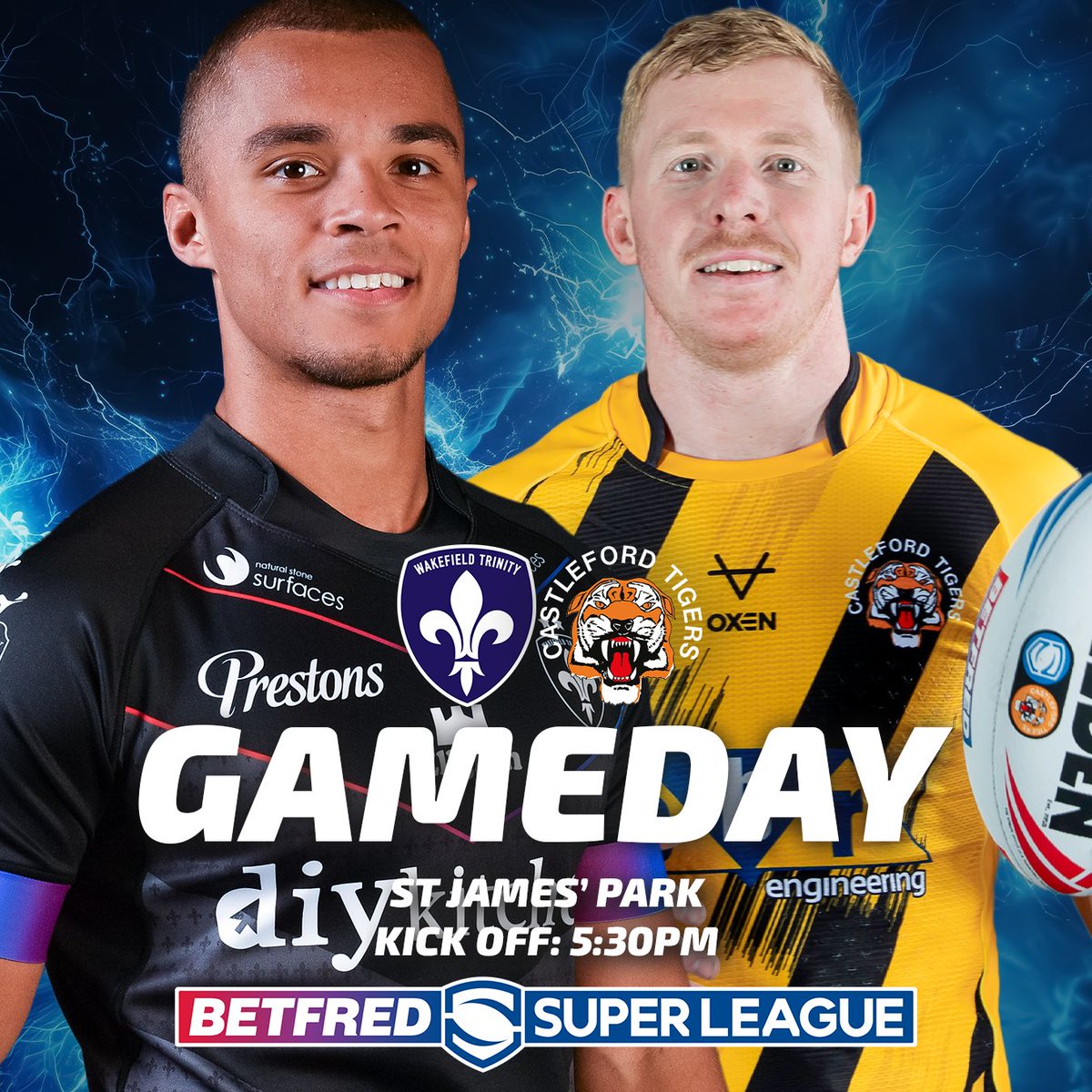 WTrinityRL's tweet photo. 🪄 MAGIC TIME!!! 

🆚 Castleford Tigers
🏟️ St James' Park
🕠 Kick Off: 5:30pm

#UpTheTrin https://t.co/ngG4C1pxIm