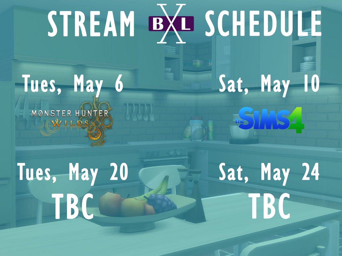 PureBexcellence's tweet image. Dates and times I can confirm for upcoming streams. Some content still tbc.

But a small return to content creation is inbound.