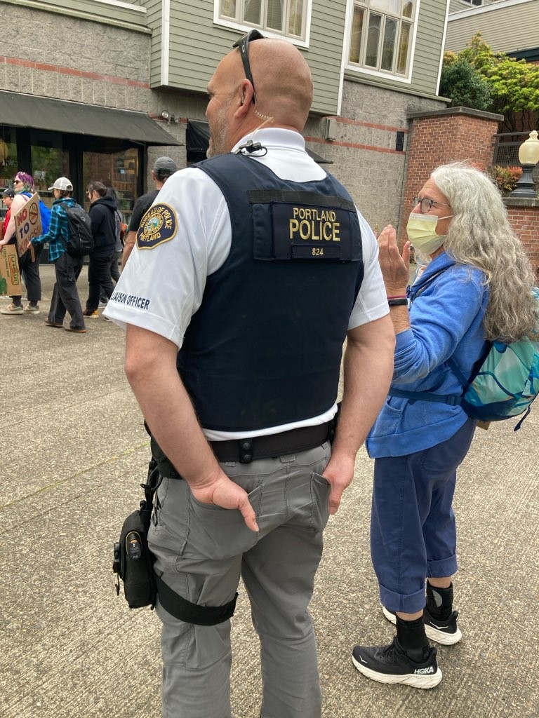 Good afternoon! Today’s demonstration in waterfront park has concluded after a mile march that did not impact traffic. PPB Traffic, Bike and Dialogue Officers were on hand to help facilitate the march. We hope everyone enjoys the rest of their day.