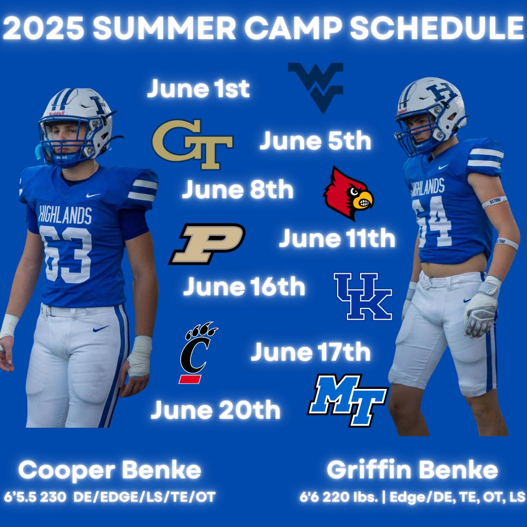 Cooper Benke (@benke_cooper) on Twitter photo Current camp schedule. More may be added. Canโt wait to get to work! <a href="/CoachMarkHagen/">Mark Hagen</a> <a href="/Coach_Rowe/">๐ฎ๐๐๐๐ ๐ฏ๐๐ ๐ฝ๐๐๐</a> <a href="/CoachJakeTrump/">Jake Trump</a> <a href="/CoachGreen93/">Kelvin Green</a> <a href="/CoachMikePolly/">Mike Polly</a> <a href="/Coach_KPope/">Kyle Pope</a> <a href="/J_Smitty31/">JOSHUA SMITH</a> <a href="/vh3omega/">Vernon Hargreaves</a> <a href="/coach_willgreen/">William Green</a> <a href="/vincemarrow/">CoachMarrowUK</a> <a href="/Bigstew9/">Anwar Stewart</a> <a href="/TheGuruStew/">CoachStewart</a> <a href="/CoachCFitch17/">Curtis Fitch</a> <a href="/HSphire/">Coach Hayden Sphire</a> <a href="/HighlandsFB/">Highlands Football</a> Current camp schedule. More may be added. Canโt wait to get to work! <a href="/CoachMarkHagen/">Mark Hagen</a> <a href="/Coach_Rowe/">๐ฎ๐๐๐๐ ๐ฏ๐๐ ๐ฝ๐๐๐</a> <a href="/CoachJakeTrump/">Jake Trump</a> <a href="/CoachGreen93/">Kelvin Green</a> <a href="/CoachMikePolly/">Mike Polly</a> <a href="/Coach_KPope/">Kyle Pope</a> <a href="/J_Smitty31/">JOSHUA SMITH</a> <a href="/vh3omega/">Vernon Hargreaves</a> <a href="/coach_willgreen/">William Green</a> <a href="/vincemarrow/">CoachMarrowUK</a> <a href="/Bigstew9/">Anwar Stewart</a> <a href="/TheGuruStew/">CoachStewart</a> <a href="/CoachCFitch17/">Curtis Fitch</a> <a href="/HSphire/">Coach Hayden Sphire</a> <a href="/HighlandsFB/">Highlands Football</a>