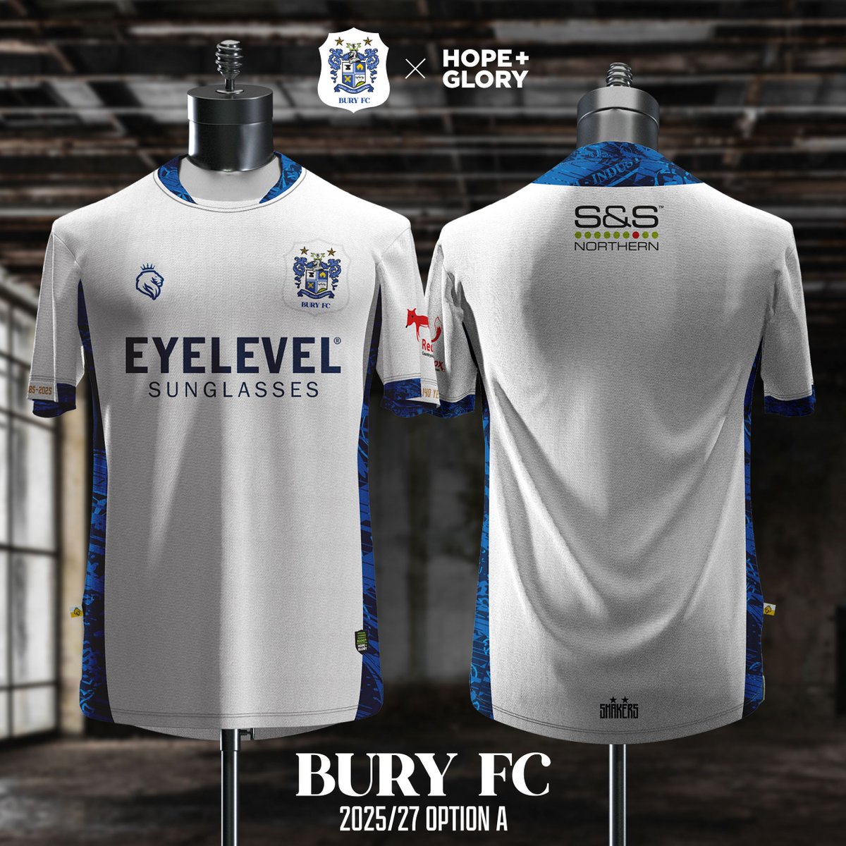 footballshirt's tweet image. Bury FC have opened a fan vote, in partnership with kit supplier Hope + Glory Sportswear, to decide the club’s home shirt for the 2025 to 2027 seasons.

Read more: footballshirtculture.com/new-kits/bury-…

#BuryFC #RaiseTheBar #PartOfIt #ShakersTogether