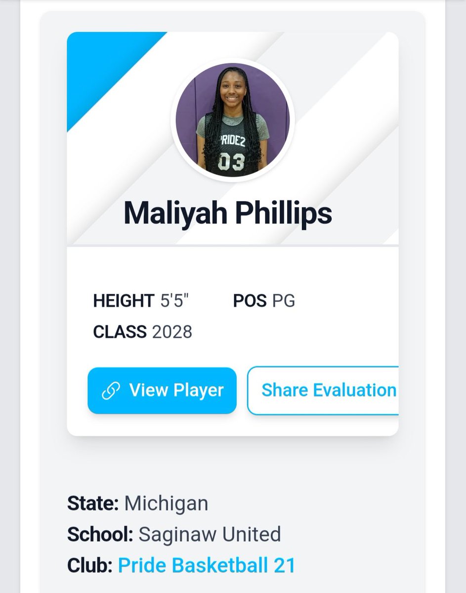 MaliyahP04's tweet photo. I want to thank @CoachEvanBell for coming out to give my evaluation a week ago.  I really appreciate it ! https://t.co/JHQNcs9Kg0