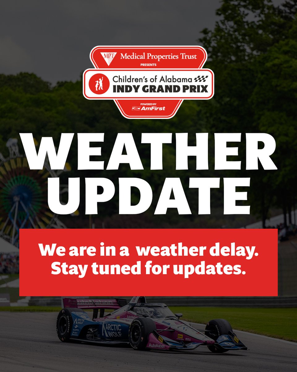 🚨WEATHER DELAY! 🚨

Stay tuned for #INDYBHM updates!