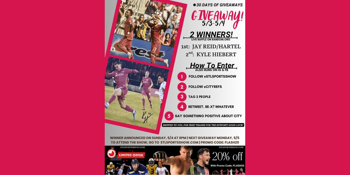 stlauthentic's tweet image. 🚨GIVEAWAY 🚨
• A NEW GIVEAWAY EVERY OTHER DAY FOR 30 DAYS •

1️⃣ FOLLOW @stlsportsshow 
2️⃣ FOLLOW @cityrefs 
3️⃣ TAG 2 CITY FANS
4️⃣ SHARE WITH THOU BRETHREN
5️⃣ SAY SOMETHING POSITIVE ABOUT CITY

I realize No. 5 is hard for some of you, but I believe in you. 💪🏽😁
#AllForCity