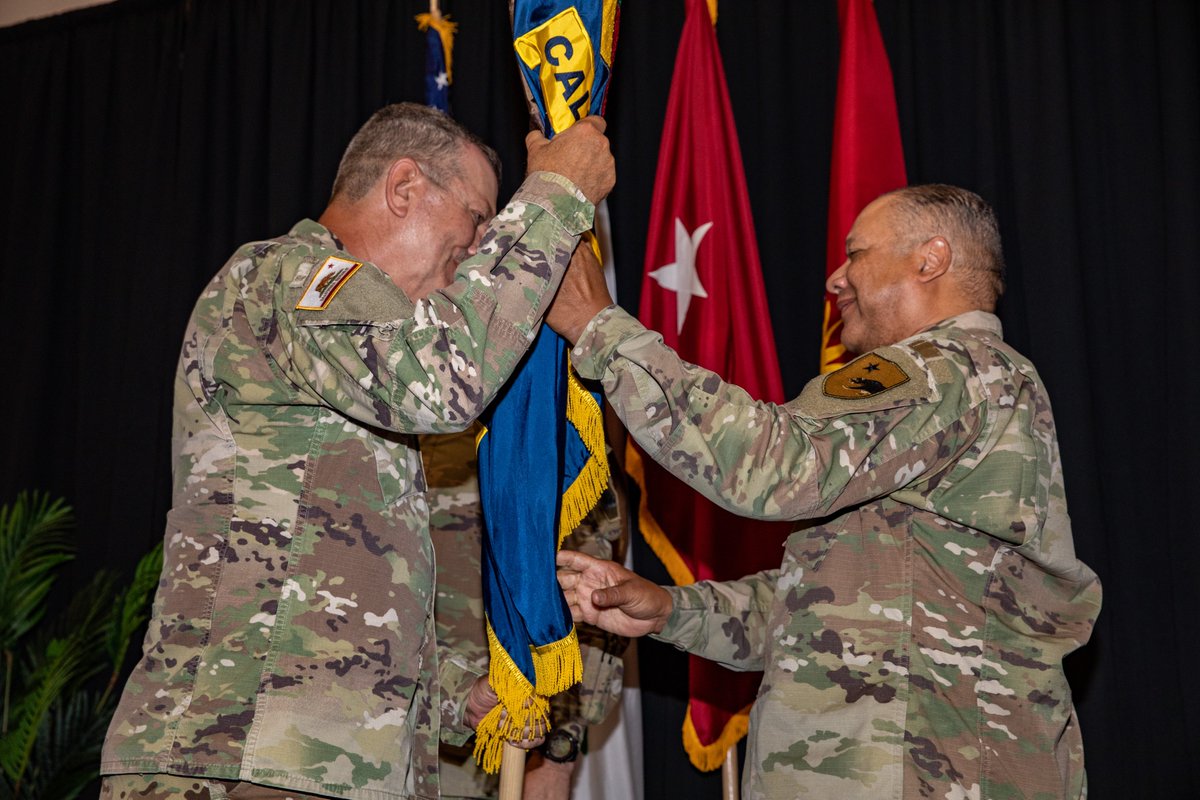 In a formal change of command ceremony on April 30, Brig. Gen. Larry K. Adams assumed command of the California State Guard from Brig. Gen. Darrin Bender. Maj. Gen. Matthew P. Beevers presided, recognizing Bender’s service and welcoming Adams.