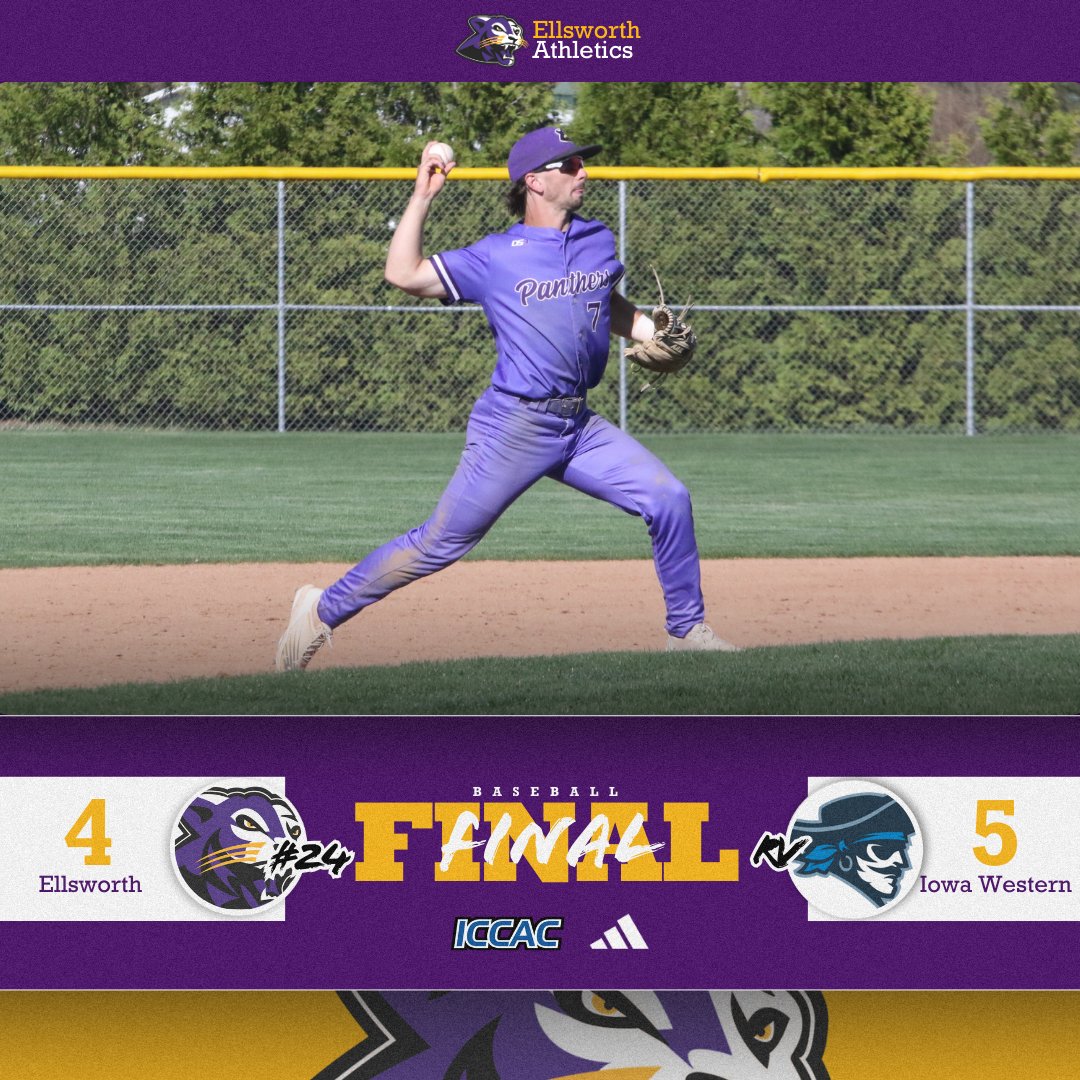 Ellsworth CC Athletics (@athleticsecc) on Twitter photo ๐๐ฏ ๐ต๐ฐ ๐ต๐ฉ๐ฆ ๐ฑ๐ฐ๐ด๐ต๐ด๐ฆ๐ข๐ด๐ฐ๐ฏโพ๏ธ
Iowa Western rallies from an early hole to take down No. 24 Ellsworth. The Panthers still finish in the top six of the league standings and will be the 4-seed on Thursday for the ICCAC/Region XI Tournament in Carroll.
#NJCAABaseball ๐๐ฏ ๐ต๐ฐ ๐ต๐ฉ๐ฆ ๐ฑ๐ฐ๐ด๐ต๐ด๐ฆ๐ข๐ด๐ฐ๐ฏโพ๏ธ
Iowa Western rallies from an early hole to take down No. 24 Ellsworth. The Panthers still finish in the top six of the league standings and will be the 4-seed on Thursday for the ICCAC/Region XI Tournament in Carroll.
#NJCAABaseball