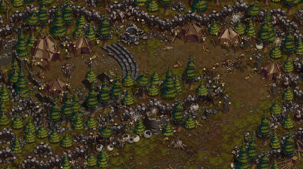 🔥 Hello #TurnBased lovers!
This week we are supporting the trend #screenshotsaturday with the screenshot of the new location!
What do you think about our goblin building's architecture?

#pixelart #indiegame #RPG #ドット絵 #像素艺术