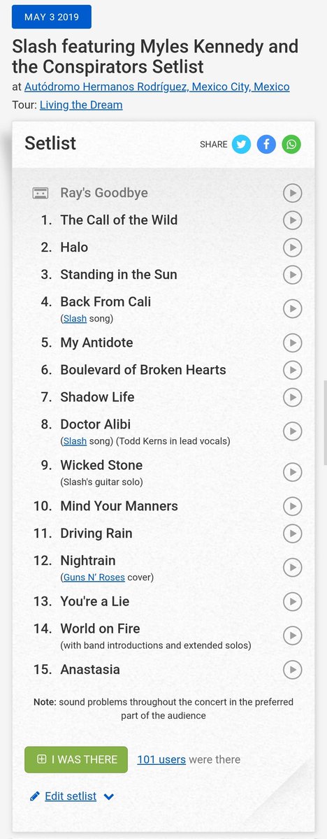 SlashSaoPaulo's tweet photo. #OnThisDay 6 years ago #SKMC played live at Domination Festival, Autรณdromo Hermanos Rodrรญguez, Mexico City, Mexico ๐ฒ๐ฝ, for Living The Dream Tour ๐ฅ๐ฅ
Here's an epic "Mind Your Manners" performance and the night's setlist ๐ฉ๐ค
๐ฅ: owner
@Slash #Slash #MindYourManners #SetlistFM https://t.co/H0B2vYXC55