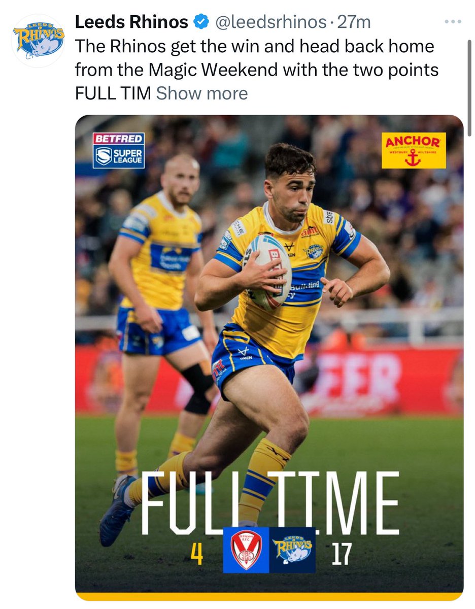 Not the worst day I've ever had.

#LUFC #LeedsRhinos