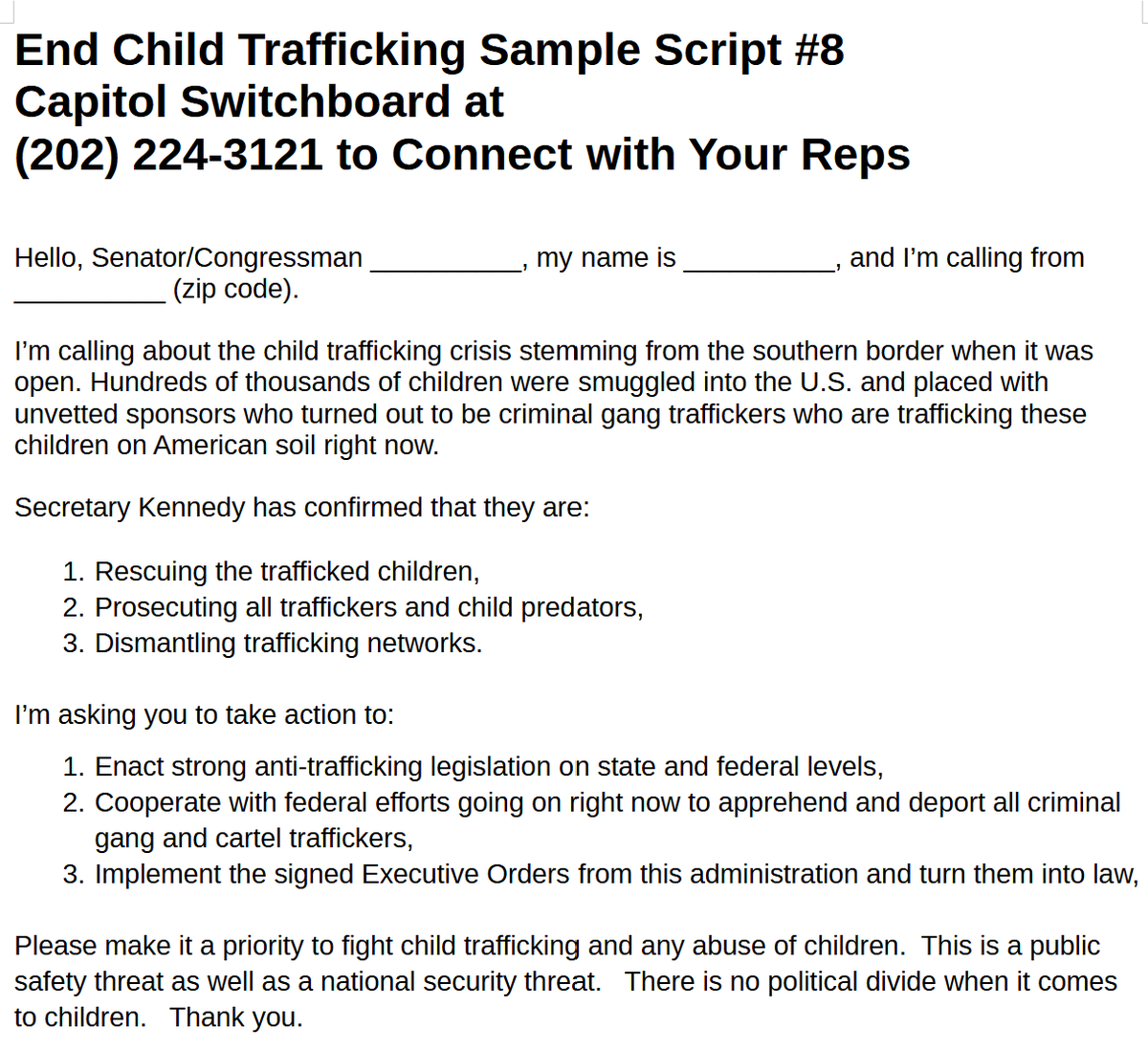 <a href="/LeadingReport/">Leading Report</a> Please call for the children being trafficked by illegal alien criminal gang and cartel members in this country.
