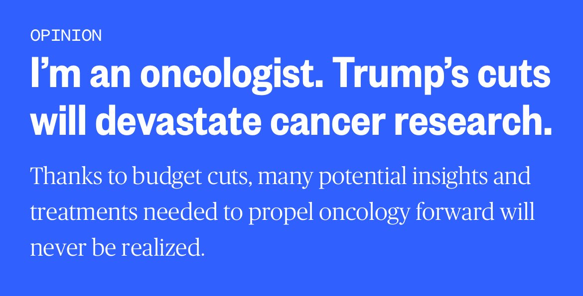Republicans once argued that biomedical research was an engine for economic growth and helped double the NIH budget. It led to countless medical breakthroughs and saved lives.

Now, they are proposing to cripple the NIH through massive cuts.

Who will have the courage to say no?