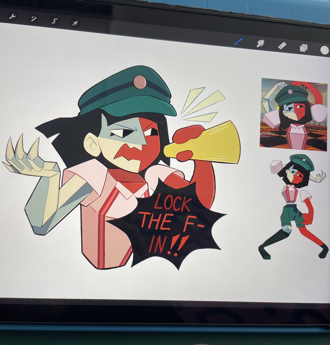 Working on stickers for this months Animefest - and I just had to draw her ❤️ #enadreambbq