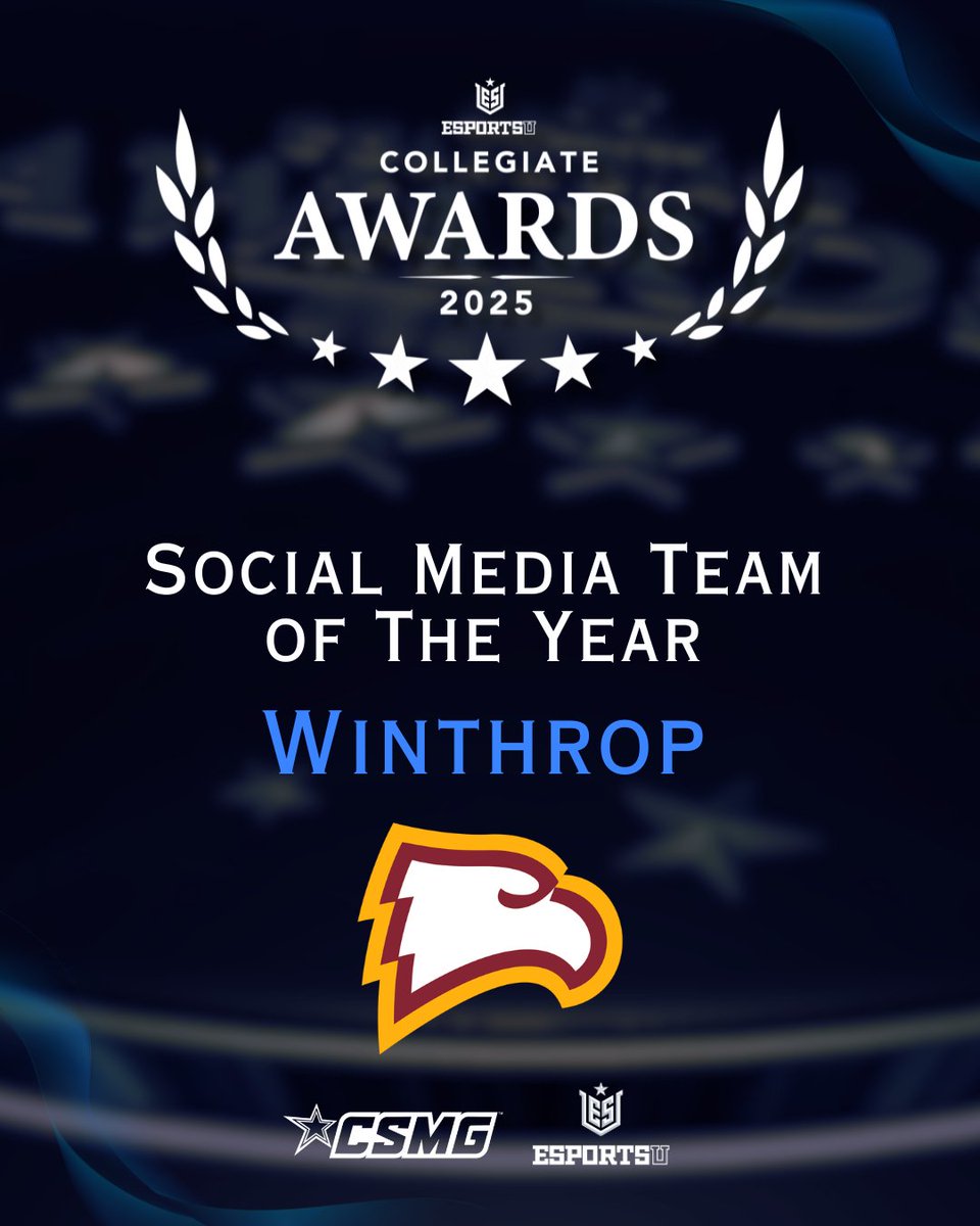 EsportsU (@esportsugaming) on Twitter photo More EsportsU Collegiate Awards have been handed out tonight at #CECCTexas2025! Congratulations to <a href="/WinthropEsports/">Winthrop Esports</a> for winning Social Media Team of the Year! More EsportsU Collegiate Awards have been handed out tonight at #CECCTexas2025! Congratulations to <a href="/WinthropEsports/">Winthrop Esports</a> for winning Social Media Team of the Year!