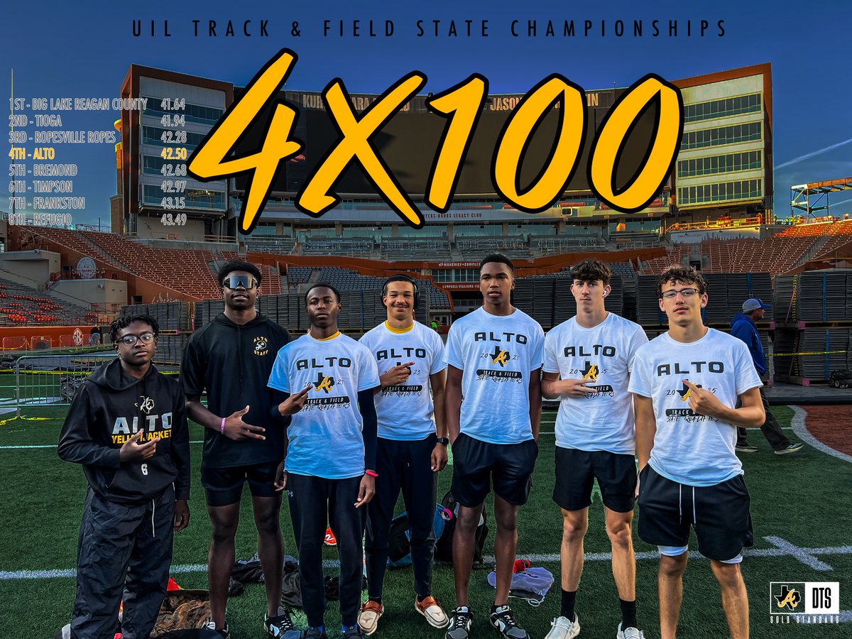 Yellowjackets take 4th in the 4x100 at the UIL Track &amp; Field State Championship. Congrats on a great season!

#DTS
