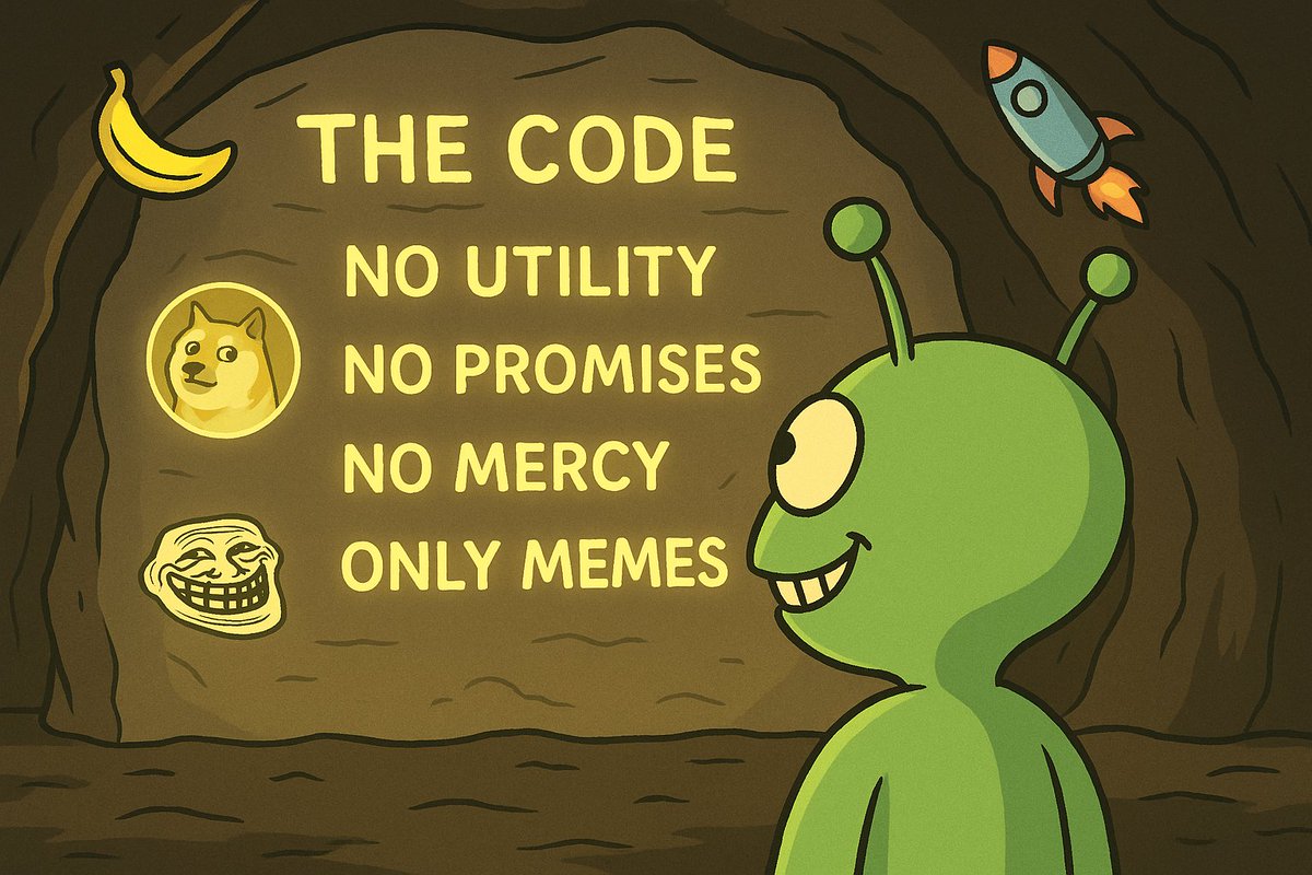 zunky_coin's tweet photo. $ZUNKY followed the locals into a cave made of old chart patterns.

Deep in a cave made of old charts, ZUNKY saw glowing text on stone:

❌ No Utility
❌ No Promises
❌ No Mercy
✅ Only Memes
He grinned.
He was home.
#ZUNKY #TheCode #Memeverse
#SolanaMemeCoin #pumpfun #DegenLore https://t.co/ypJSeOsVKG