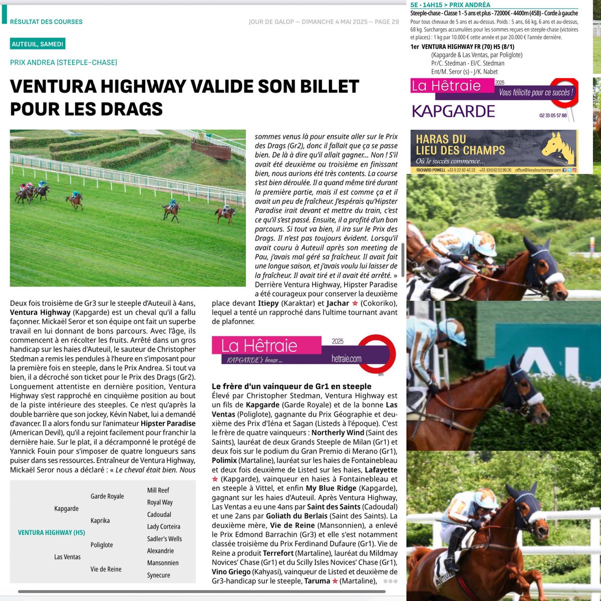 Powell Richard (@harasldc) on Twitter photo 🏆VENTURA HIGHWAY (Kapgarde <a href="/haraslahetraie/">Haras de la Hetraie</a> ) 🩵🤎 wins Prix Andrea class 1 at Auteuil 🇫🇷 with <a href="/kevinnabet/">Kevin Nabet</a> up <a href="/EcurieSeror/">Ecurie Mickael Seror</a> & owner/ breeder CES.
Congrats all involved 👏🏻
✔️born & raised at Lieu des Champs
<a href="/LCbloodstock/">LDCbloodstock</a> 🏆VENTURA HIGHWAY (Kapgarde <a href="/haraslahetraie/">Haras de la Hetraie</a> ) 🩵🤎 wins Prix Andrea class 1 at Auteuil 🇫🇷 with <a href="/kevinnabet/">Kevin Nabet</a> up <a href="/EcurieSeror/">Ecurie Mickael Seror</a> & owner/ breeder CES.
Congrats all involved 👏🏻
✔️born & raised at Lieu des Champs
<a href="/LCbloodstock/">LDCbloodstock</a>