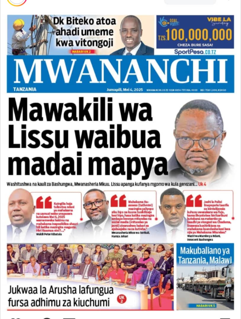 #Magazetiyaleo 

Mwananchi 

Jumapili Mei 04, 2025
