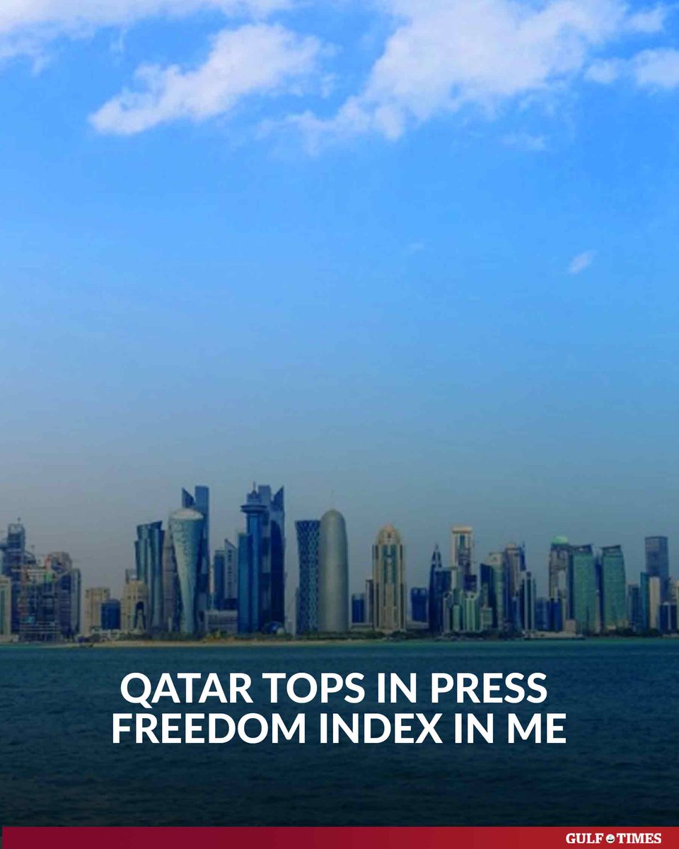 GulfTimes_QATAR's tweet image. Qatar once again climbs up RSF press freedom ranking for the 3rd year in a row by 5 positions to 79 in 2025 (84th in 2024). RSF (Reporters Without Borders) report Saturday shows Qatar at 79, highest in the region. #WorldPressFreedomIndex @RSF_en #ReportersWithoutBorders #Qatar