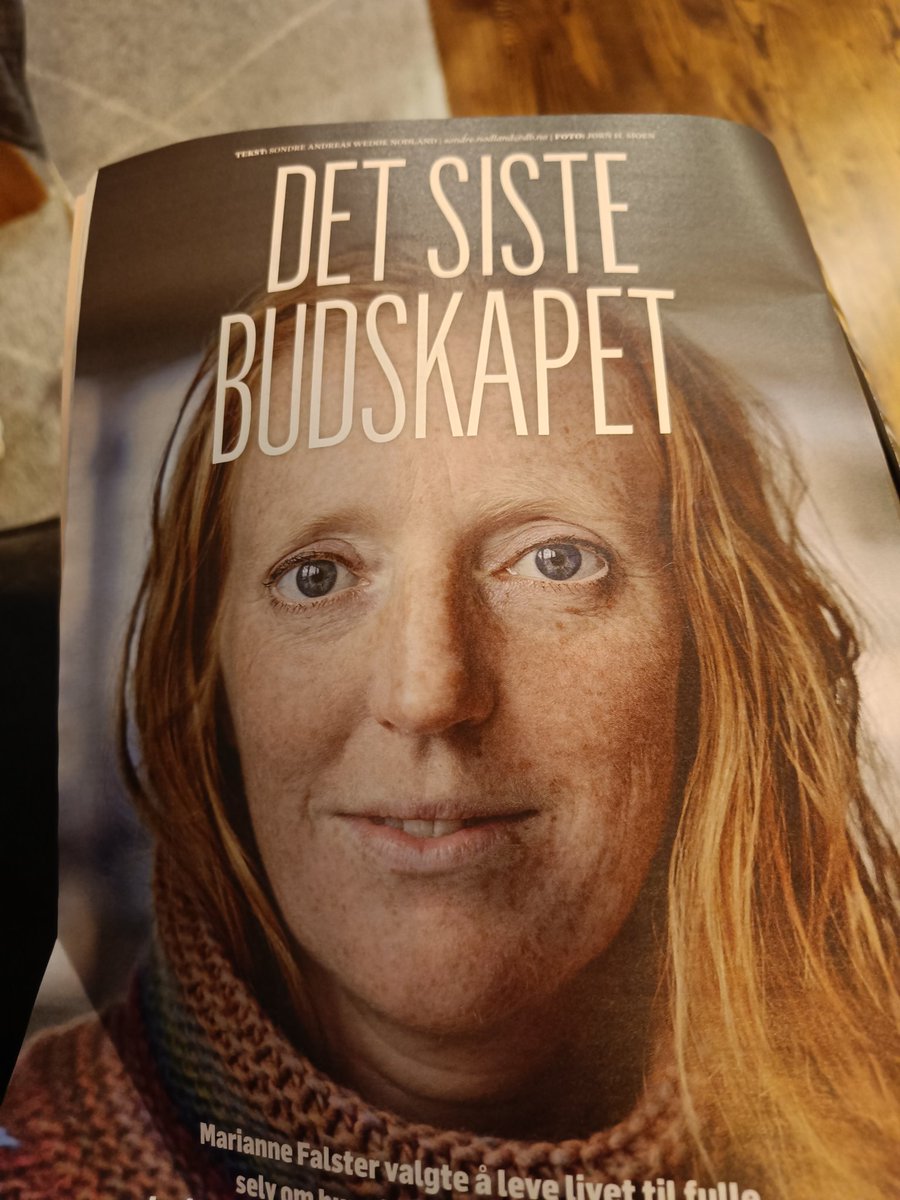 Sjelden jeg kjøper papiravis, men kjøpte Dagbladet i dag. Kun på grunn av et par sider i Magasinet. Vakre Mariannes siste budskap