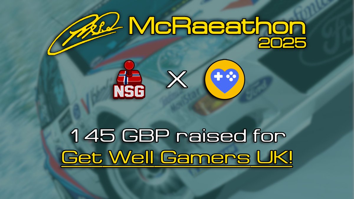 That’s a wrap for Day One of #McRaeathon 2025! With your help, we raise £145 for <a href="/gwguk/">Get Well Gamers UK</a>! But this isn’t the end just yet

We have a stacked schedule of more racing games tomorrow, starting at the same time of 11 am BST (Just less than 12 hours)

We’ll see you at the starting line