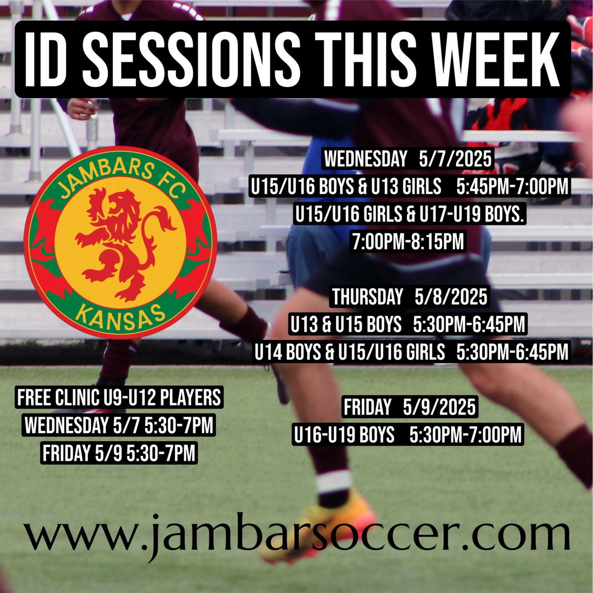This week's ID sessions at the LHS soccer field... info and registration at: jambarsoccer.com/registrations

#familyschoolsoccer #jambars4life #qualityoverquantity #trusttheprocess #playerdevelopment #soccertraining