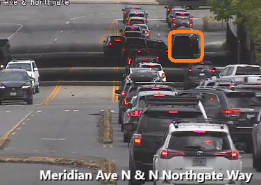 Chặn xe trên N Northgate Way ngay phía tây của