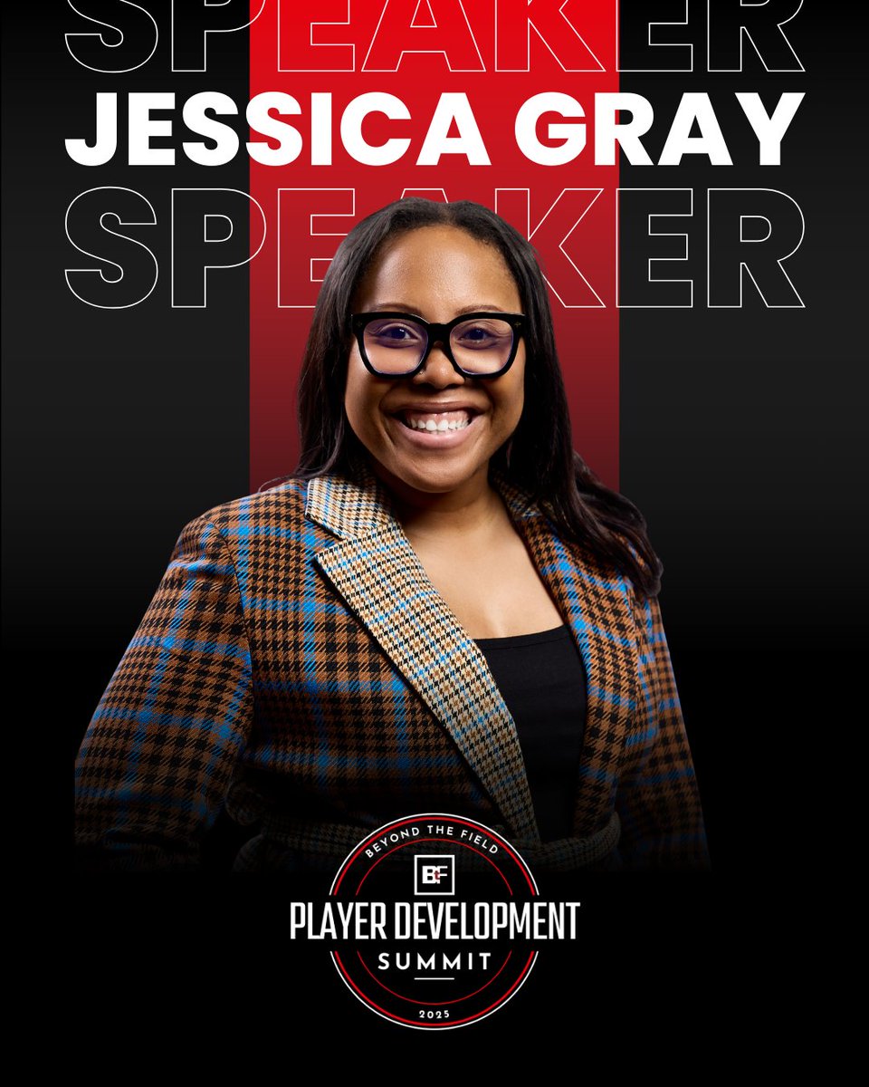 🚨 Speaker Alert 🚨

We’re proud to welcome <a href="/JGray617/">Jess Gray</a> to the 2025 Player Development Summit in Kansas City!

Come learn, connect &amp; grow with pros across the NFL, NBA, NCAA &amp; more.

🎟️ Grab your ticket: btfprogram.com/pdsummit

#25PDSummit #PlayerDevelopment #BeyondTheField