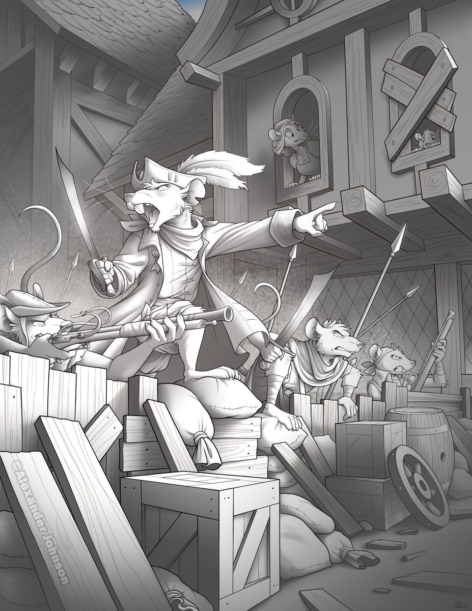 AlexJohnsonArt's tweet image. Mostly done. Just needs to be colored.