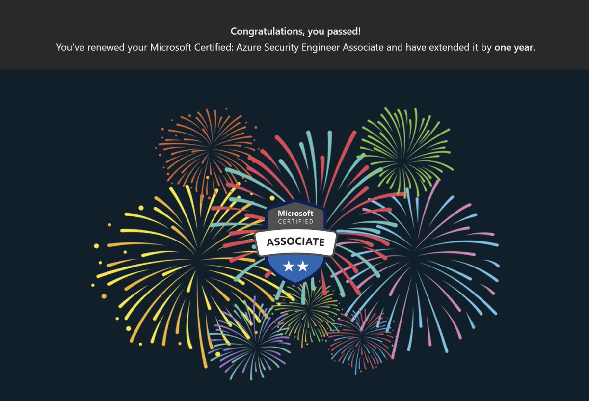 FollowEstelle's tweet image. Renewing my Microsoft Azure Security Engineer Associate certification has allowed me to enhance my expertise and explore the Microsoft Cloud Security Benchmark. 

#ITCertification #Azure #Security #MCSB #AZ500
