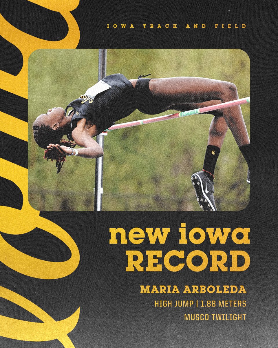 Another record goes down at Musco!

Women’s High Jump
1. Maria Arboleda - 1.88 meters (6’ 2”), PR, 1st at Iowa, Facility Record, 5th NCAA D1

#Hawkeyes