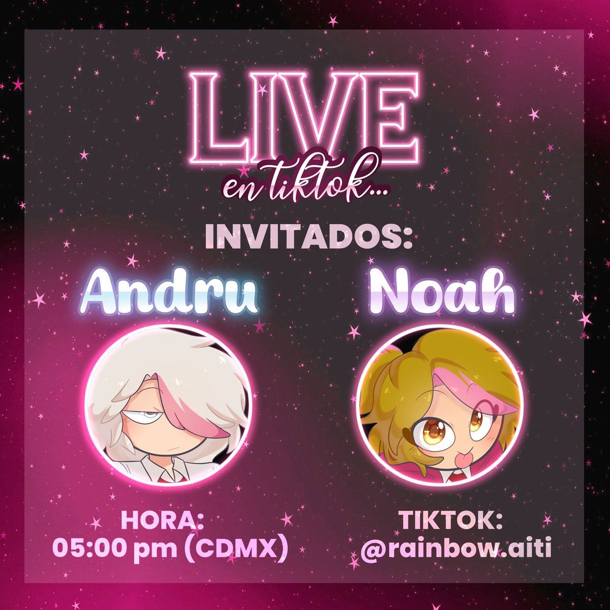 HDFHS_Oficial's tweet image. LIVE EN TIKTOK A LAS 05
Con Andru (Alej) y Nohita (Star) jiji 💗  

Lleven sus preguntas ⭐️tiktok.com/@rainbow.aiti

#HDFHS #HijosDeFHS