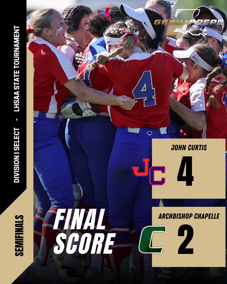 GeauxPreps.com (@geauxprepsla) on Twitter photo ๐ฅ John Curtis knocks off Archbishop Chapelle 4-2 to advance to the state title game!
The Lady Patriots are on a mission for redemption and chasing their 13th state championship ๐ช๐
<a href="/JCCS_Softball/">๐
๐ค๐๐ฃ ๐พ๐ช๐ง๐ฉ๐๐จ ๐๐ค๐๐ฉ๐๐๐ก๐ก</a> | <a href="/Curtis_Patriots/">John Curtis School</a> ๐ฅ John Curtis knocks off Archbishop Chapelle 4-2 to advance to the state title game!
The Lady Patriots are on a mission for redemption and chasing their 13th state championship ๐ช๐
<a href="/JCCS_Softball/">๐
๐ค๐๐ฃ ๐พ๐ช๐ง๐ฉ๐๐จ ๐๐ค๐๐ฉ๐๐๐ก๐ก</a> | <a href="/Curtis_Patriots/">John Curtis School</a>