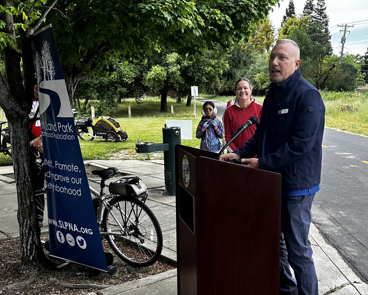 South Land Park (@solandparkassn) on Twitter photo What a great turnout for the launch of Bike Patrol on the #DelRioTrail! Thanks to all the community partners, inc. <a href="/TheCityofSac/">City of Sacramento</a> & volunteers!
Vice President Brian Ebbert spoke on behalf of SLPNA. We are proud of our work & humbled by the community support! What a great turnout for the launch of Bike Patrol on the #DelRioTrail! Thanks to all the community partners, inc. <a href="/TheCityofSac/">City of Sacramento</a> & volunteers!
Vice President Brian Ebbert spoke on behalf of SLPNA. We are proud of our work & humbled by the community support!