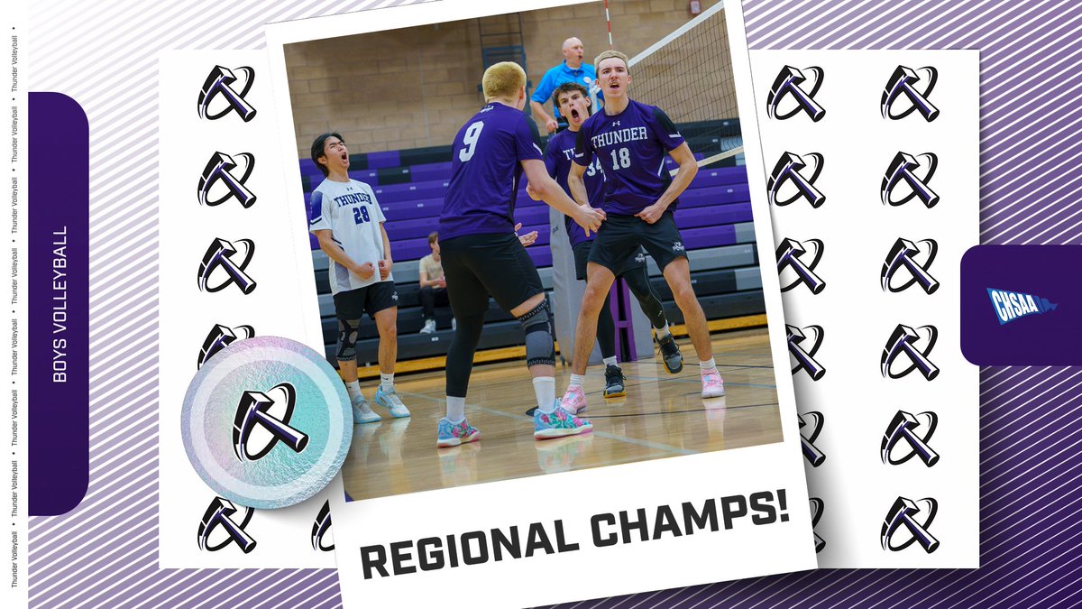 Boys Volleyball 🏐 are Regional Champions! They punched their ticket to the CHSAA State tournament with wins over Cherokee Trail and Fossil Ridge today! #GoThunder #copreps