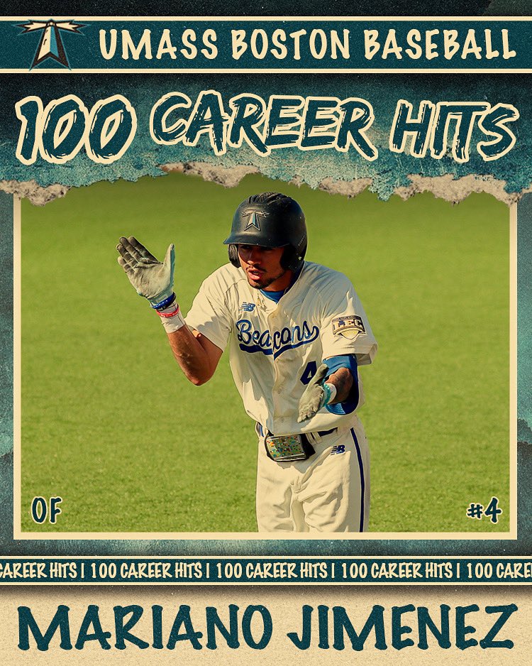 On 4/30 during our game vs WIT, Senior Mariano Jimenez needed 3 hits in the game to record his 100th hit. In the 7th inning, he doubled down the line to record his 100th career collegiate hit. Congrats to Jimenez on his collegiate milestone. #RollBeacs #FeedTheMeter #FindAWay