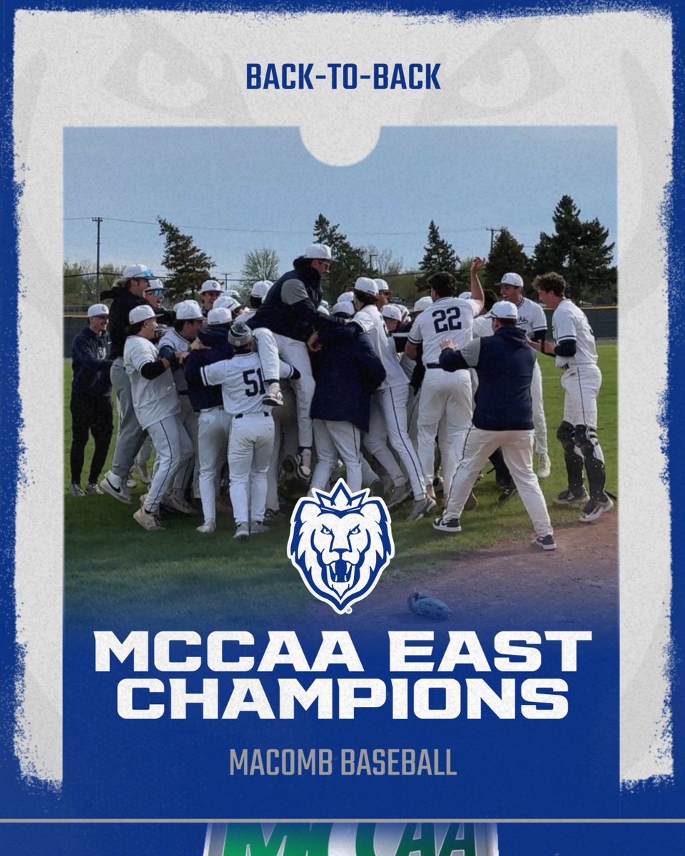 Macomb Athletics (@macombmonarchs) on Twitter photo π©πππ-ππ-π©πππ ππ
2024 π€ 2025
MCCAA East Champions once again! For the second time in as many seasons, <a href="/MacombBaseball/">Macomb Baseball</a> has earned a share of the MCCAA East title!
33-15 overall and an 18-7 conference record for a tie atop the MCCAA East! Congratulations, Monarchs! π©πππ-ππ-π©πππ ππ
2024 π€ 2025
MCCAA East Champions once again! For the second time in as many seasons, <a href="/MacombBaseball/">Macomb Baseball</a> has earned a share of the MCCAA East title!
33-15 overall and an 18-7 conference record for a tie atop the MCCAA East! Congratulations, Monarchs!