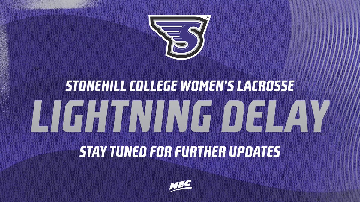 Stonehill Lacrosse (@stonehillwlax) on Twitter photo ๐จWEATHER ALERT๐จ
Due to impending weather in the nearby area, the <a href="/necwlax/">NEC Women's Lacrosse</a> championship between Stonehill and LIU has been sent into a weather delay. Stay tuned for further updates! ๐ฉ๏ธ
#GoHill | #NECWLAX ๐จWEATHER ALERT๐จ
Due to impending weather in the nearby area, the <a href="/necwlax/">NEC Women's Lacrosse</a> championship between Stonehill and LIU has been sent into a weather delay. Stay tuned for further updates! ๐ฉ๏ธ
#GoHill | #NECWLAX