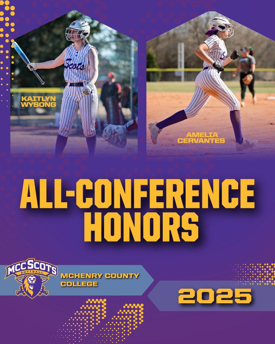 Congrats🎉 to MCC softball players named All-Conference.  Amelia Cervantes, &amp; Kaitlyn Wysong were name Honorable Mention All-Conference🧨 We are proud of you and your efforts🔥 You are #ScotPride and now All-Conference 🙌